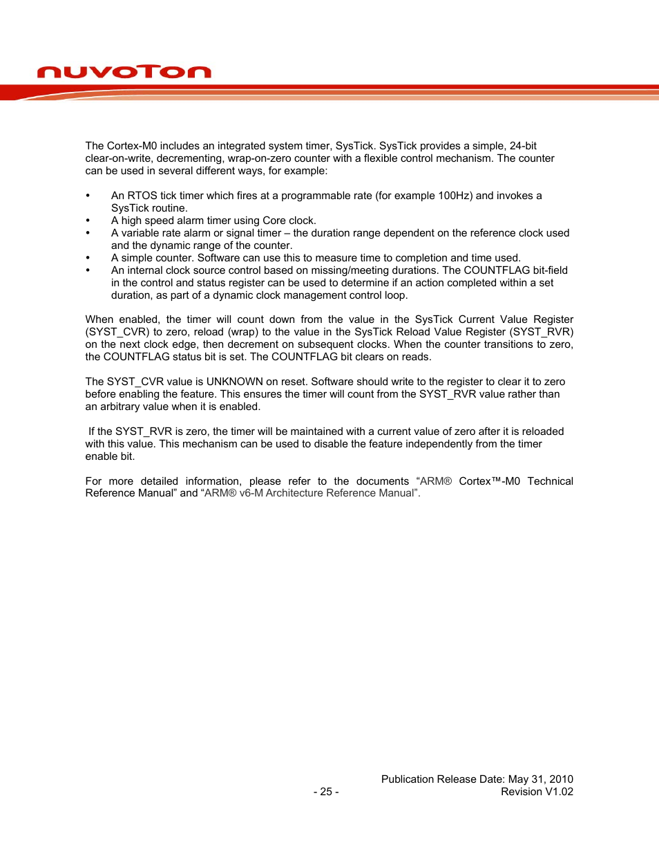 3 system timer (systick), System timer (systick), Nuc140 series data sheet | Rainbow Electronics NUC140 User Manual | Page 25 / 74