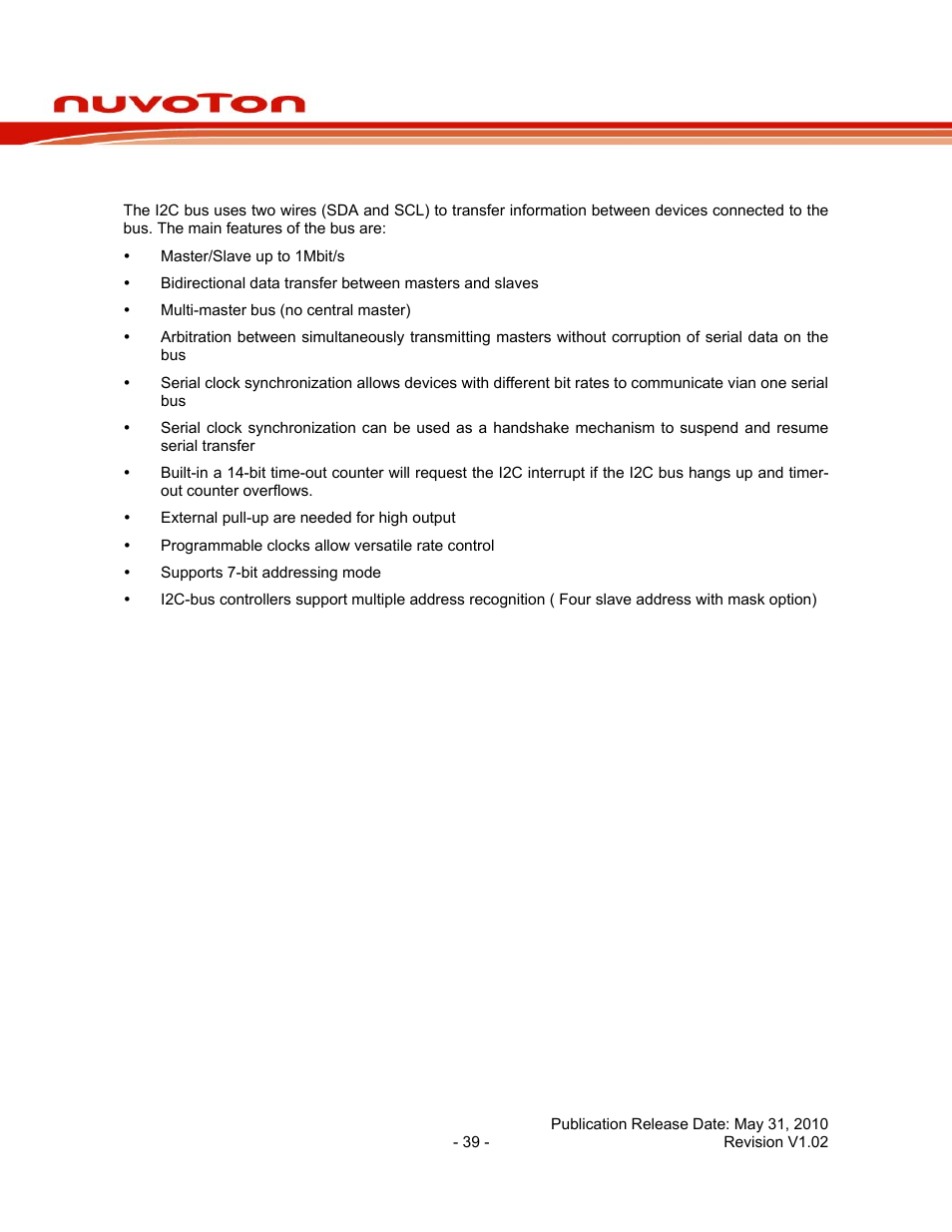 2 features, Features, Nuc140 series data sheet | Rainbow Electronics NUC140 User Manual | Page 39 / 74