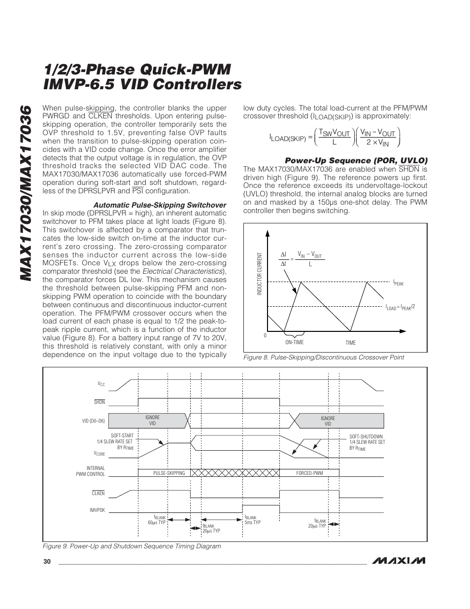 Power-up sequence (por, uvlo) | Rainbow Electronics MAX17036 User Manual | Page 30 / 38
