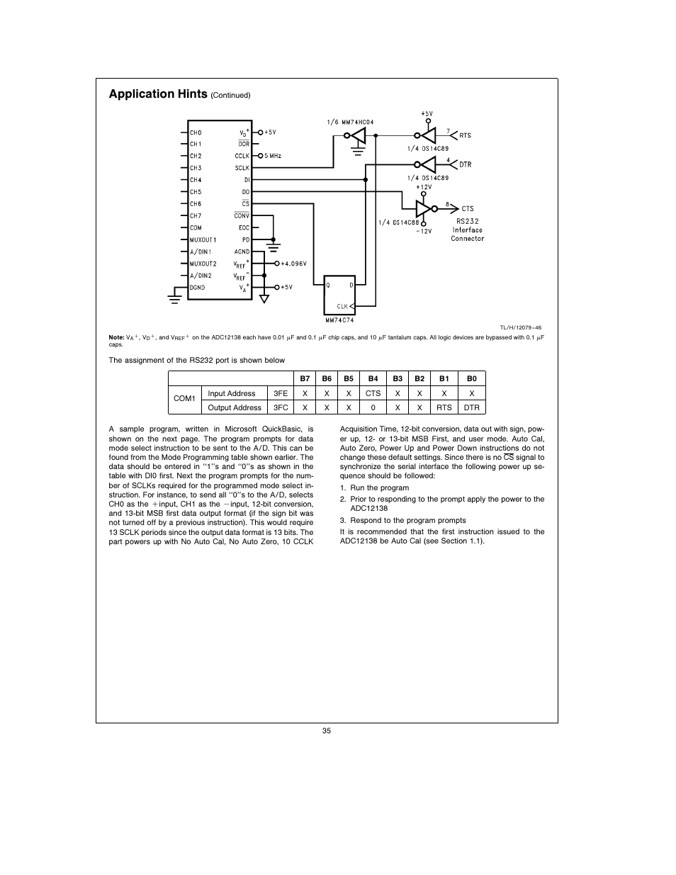Application hints | Rainbow Electronics ADC12138 User Manual | Page 35 / 40