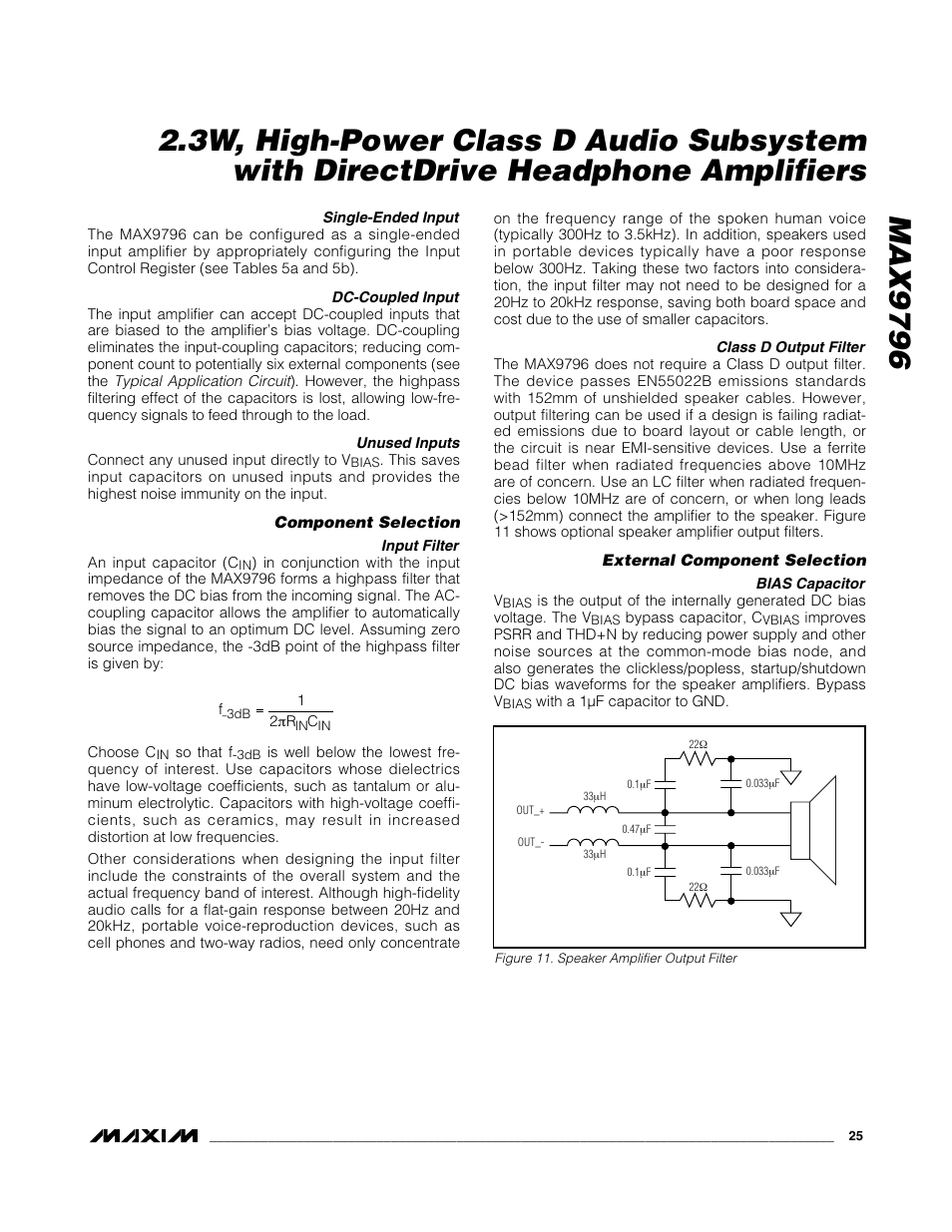Rainbow Electronics MAX9796 User Manual | Page 25 / 27