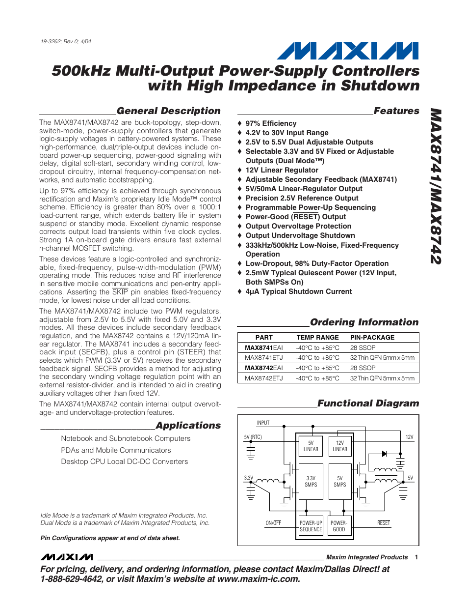 Rainbow Electronics MAX8742 User Manual | 33 pages