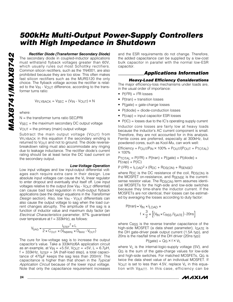 Applications information | Rainbow Electronics MAX8742 User Manual | Page 24 / 33