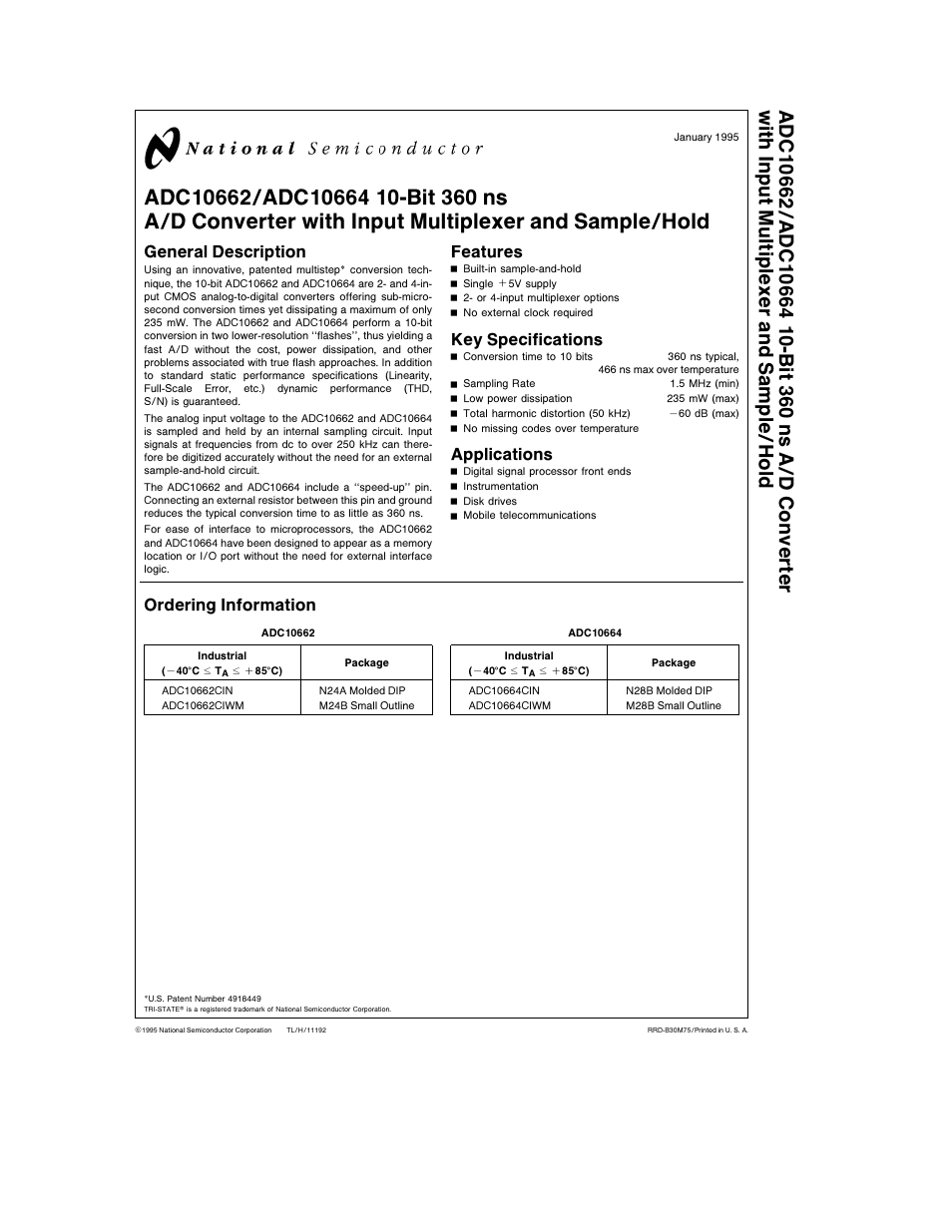 Rainbow Electronics ADC10664 User Manual | 16 pages