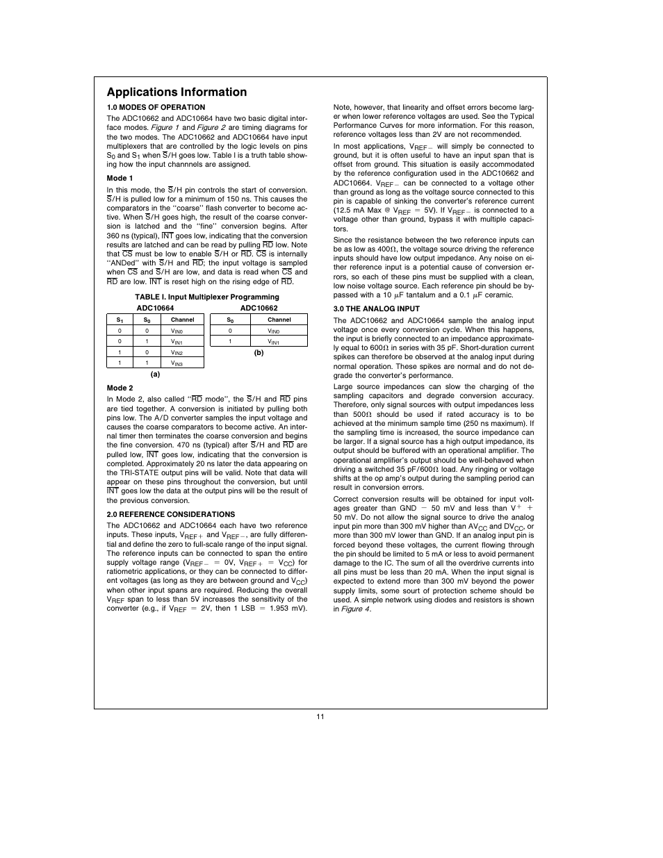 Applications information | Rainbow Electronics ADC10664 User Manual | Page 11 / 16