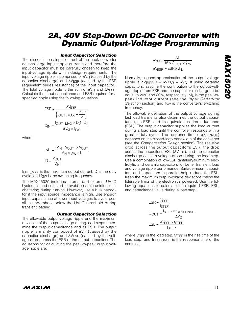 Rainbow Electronics MAX15020 User Manual | Page 13 / 19