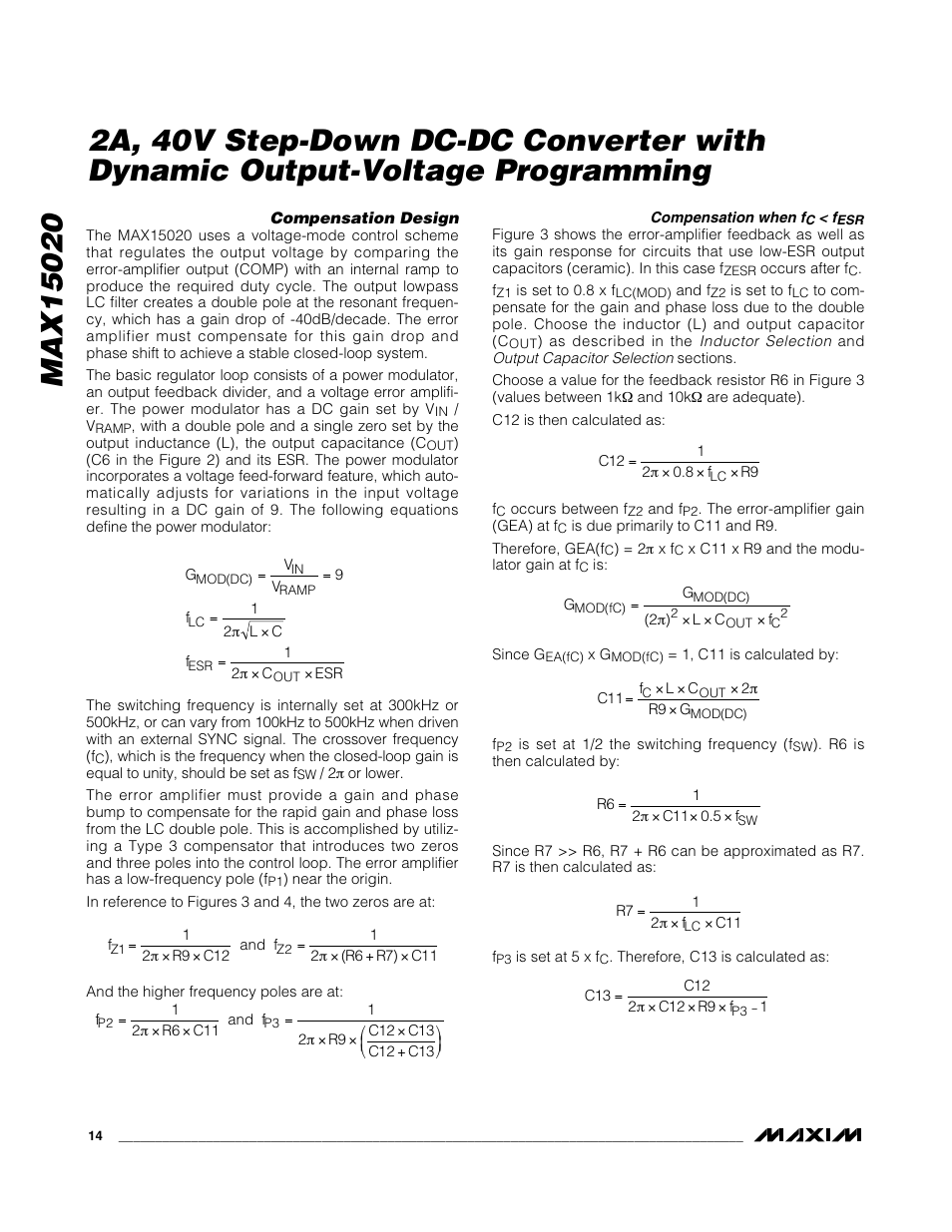 Rainbow Electronics MAX15020 User Manual | Page 14 / 19