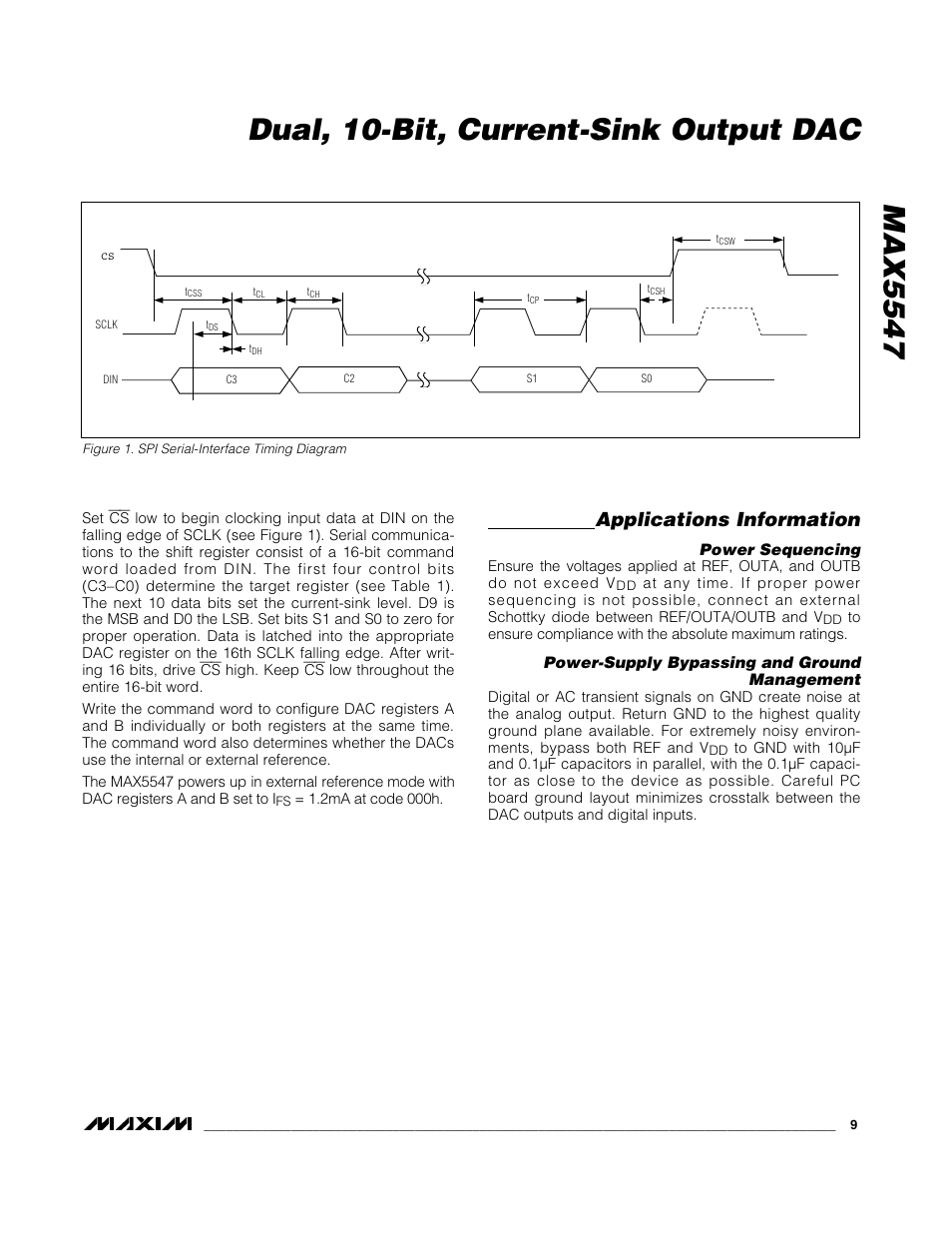 Applications information | Rainbow Electronics MAX5547 User Manual | Page 9 / 12