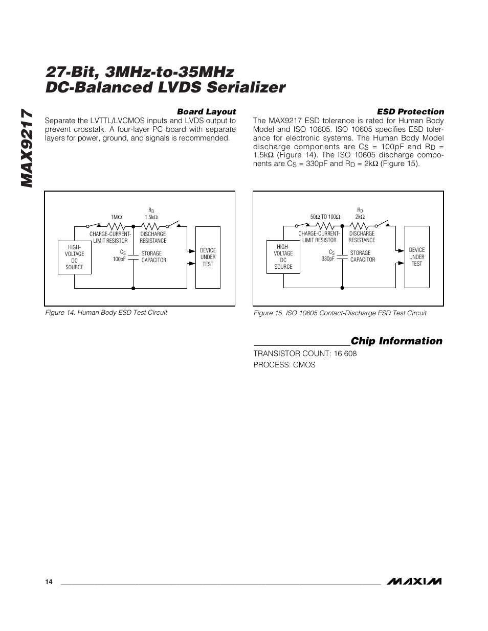 Chip information | Rainbow Electronics MAX9217 User Manual | Page 14 / 16