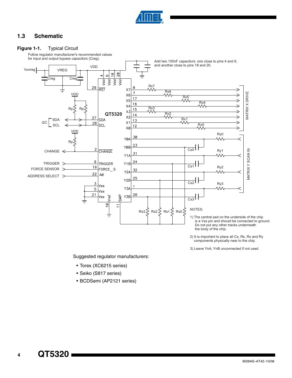 3 schematic, Qt5320 | Rainbow Electronics AT42QT5320 User Manual | Page 4 / 8