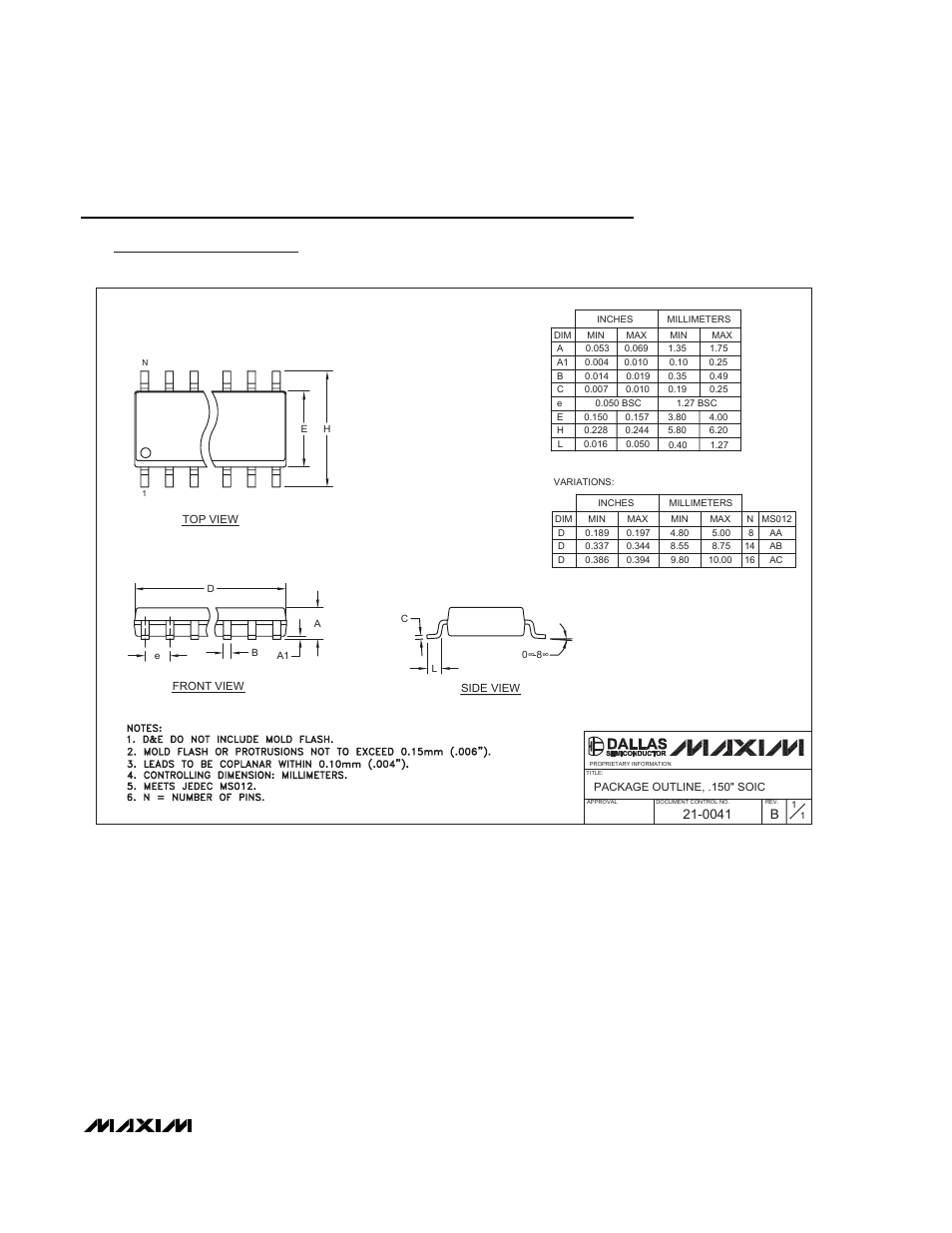 Package information | Rainbow Electronics MAX5071 User Manual | Page 21 / 22
