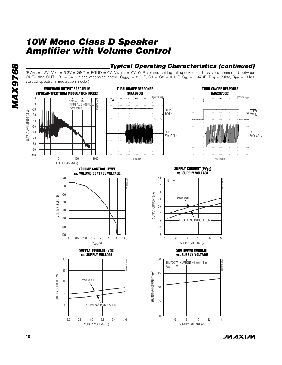 Typical operating characteristics (continued) | Rainbow Electronics MAX9768 User Manual | Page 10 / 25