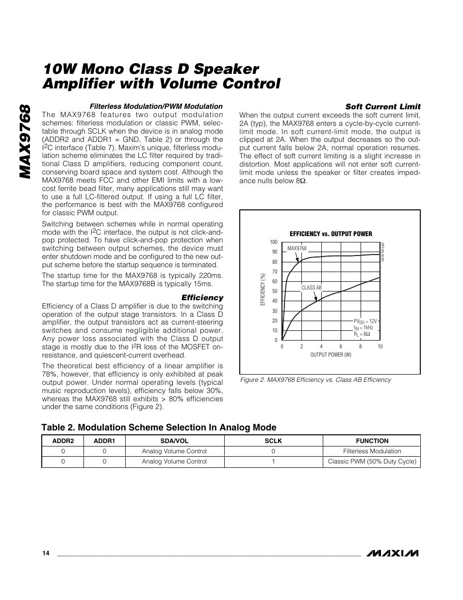 Rainbow Electronics MAX9768 User Manual | Page 14 / 25