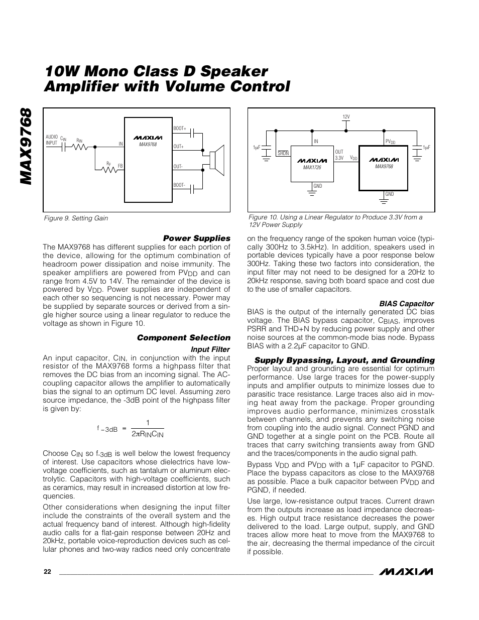 Rainbow Electronics MAX9768 User Manual | Page 22 / 25