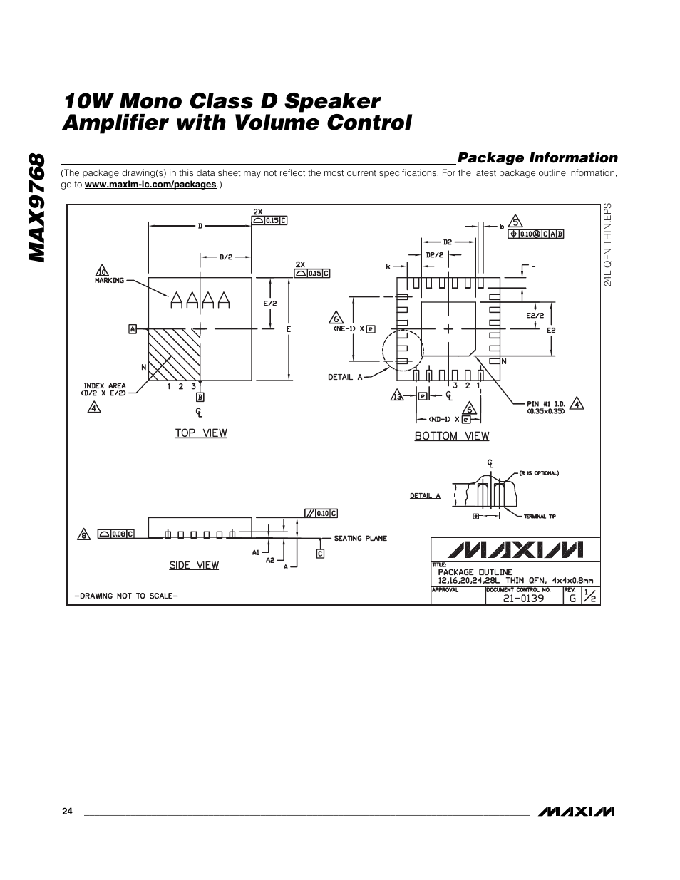 Rainbow Electronics MAX9768 User Manual | Page 24 / 25