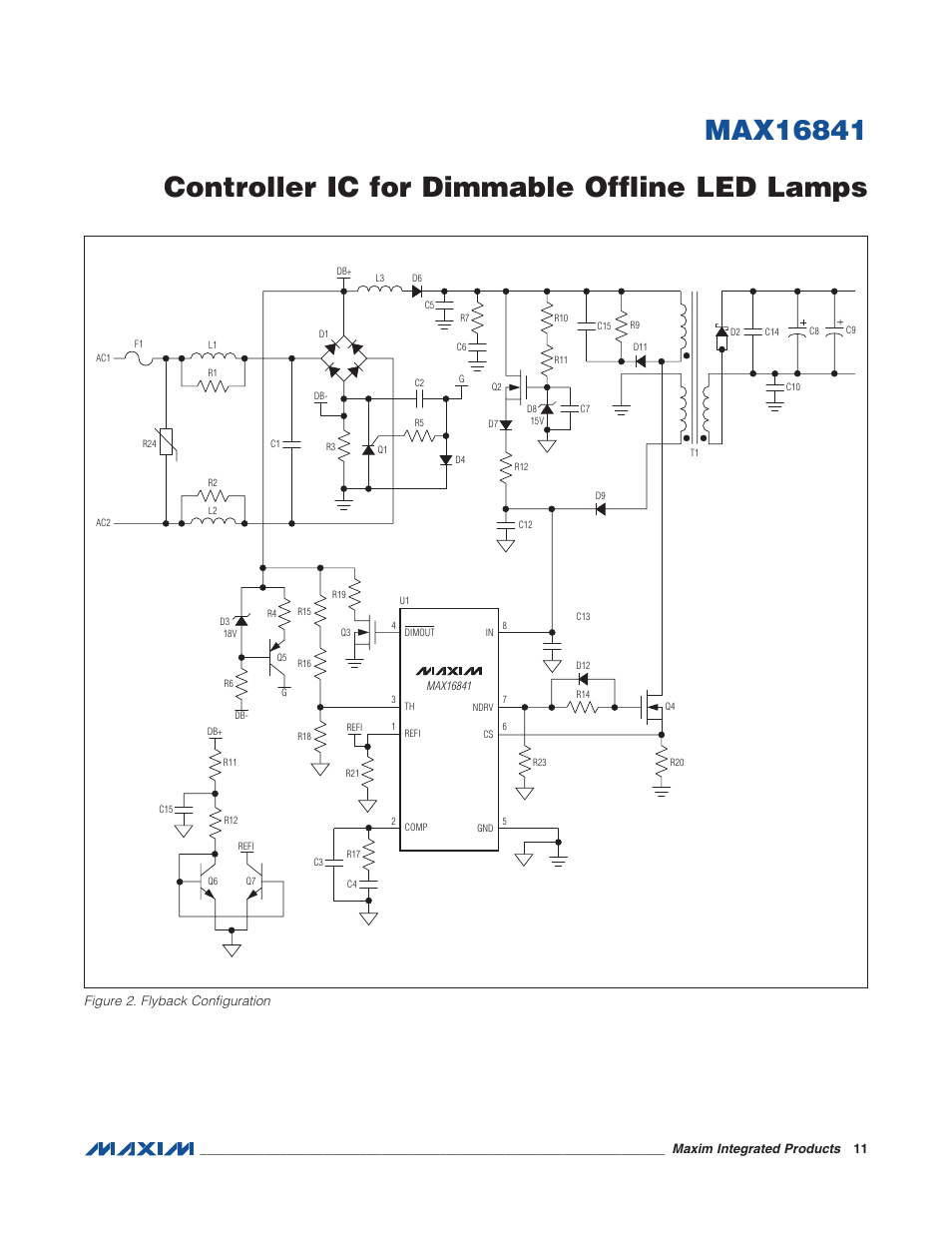 Figure 2. flyback configuration, Maxim integrated products 11 | Rainbow Electronics MAX16841 User Manual | Page 11 / 18