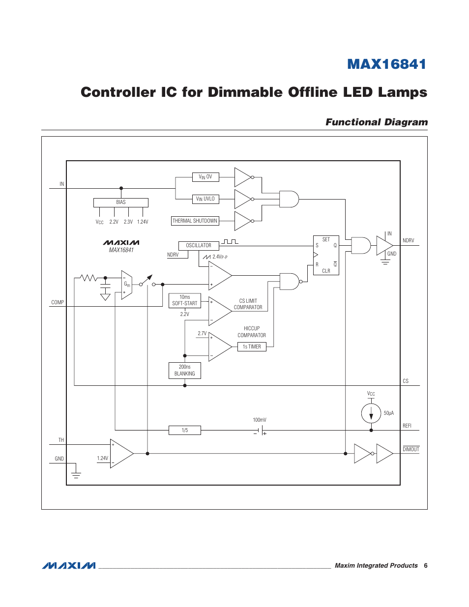 Functional diagram | Rainbow Electronics MAX16841 User Manual | Page 6 / 18