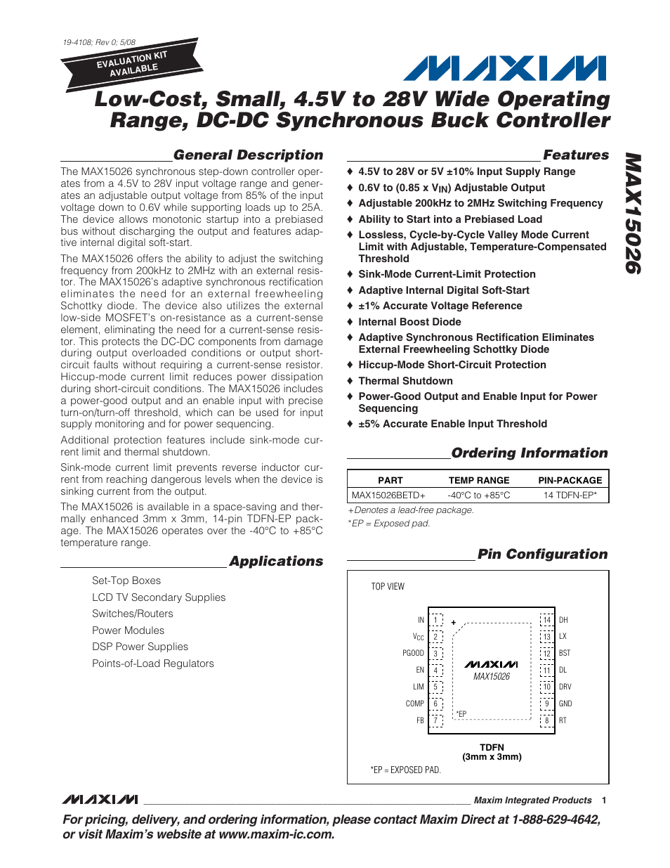 Rainbow Electronics MAX15026 User Manual | 22 pages