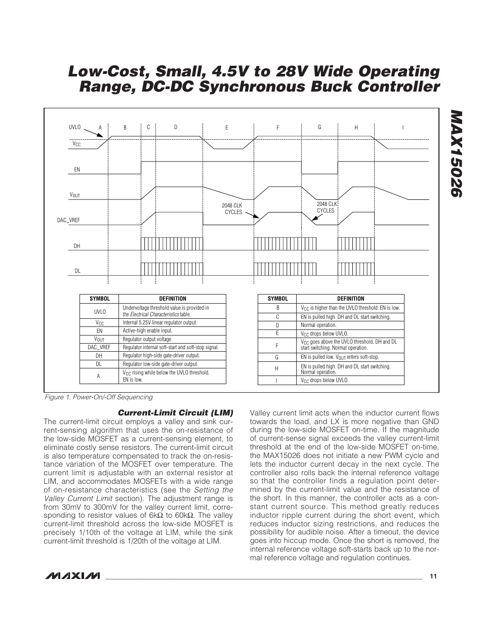 Current-limit circuit (lim) | Rainbow Electronics MAX15026 User Manual | Page 11 / 22