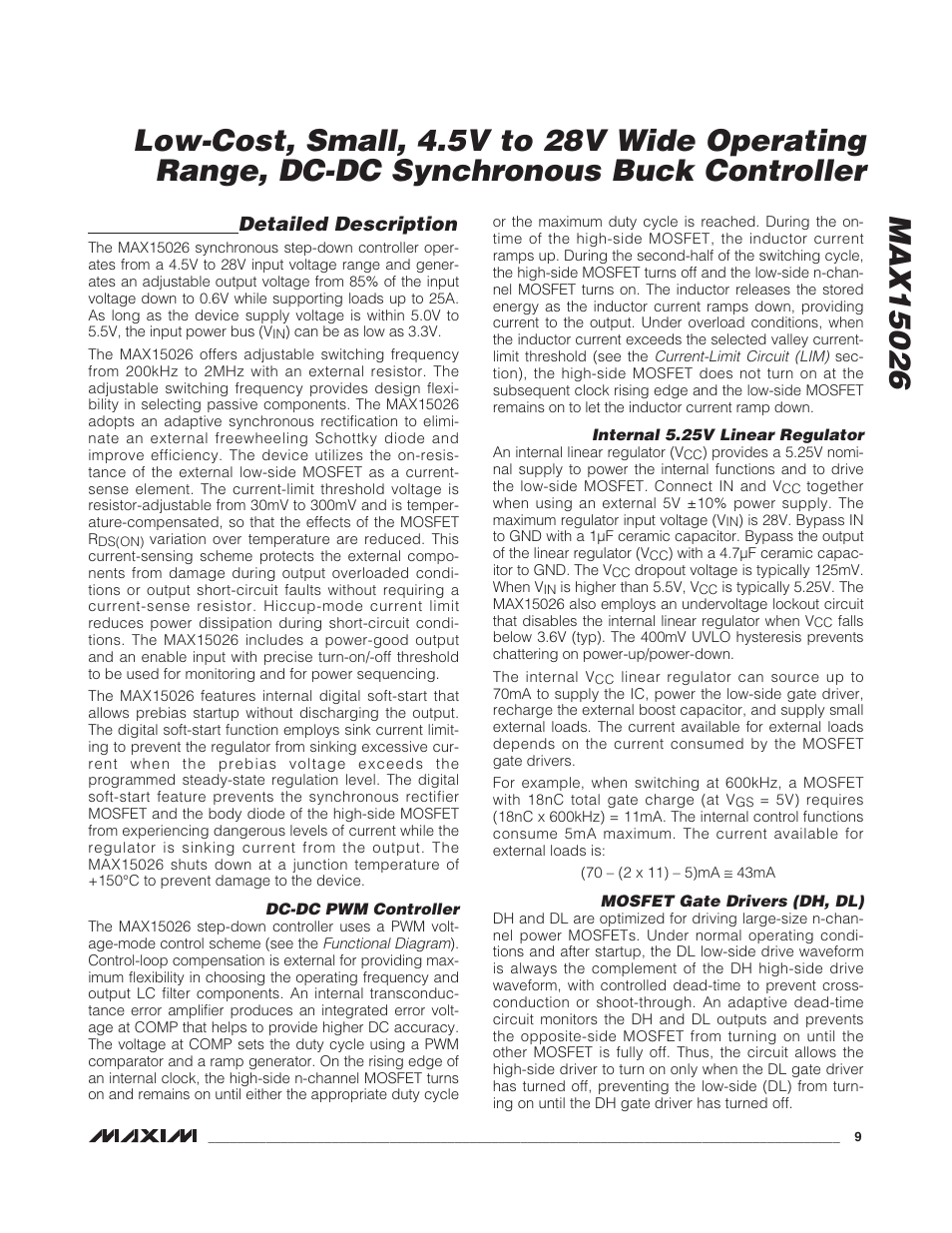 Detailed description | Rainbow Electronics MAX15026 User Manual | Page 9 / 22