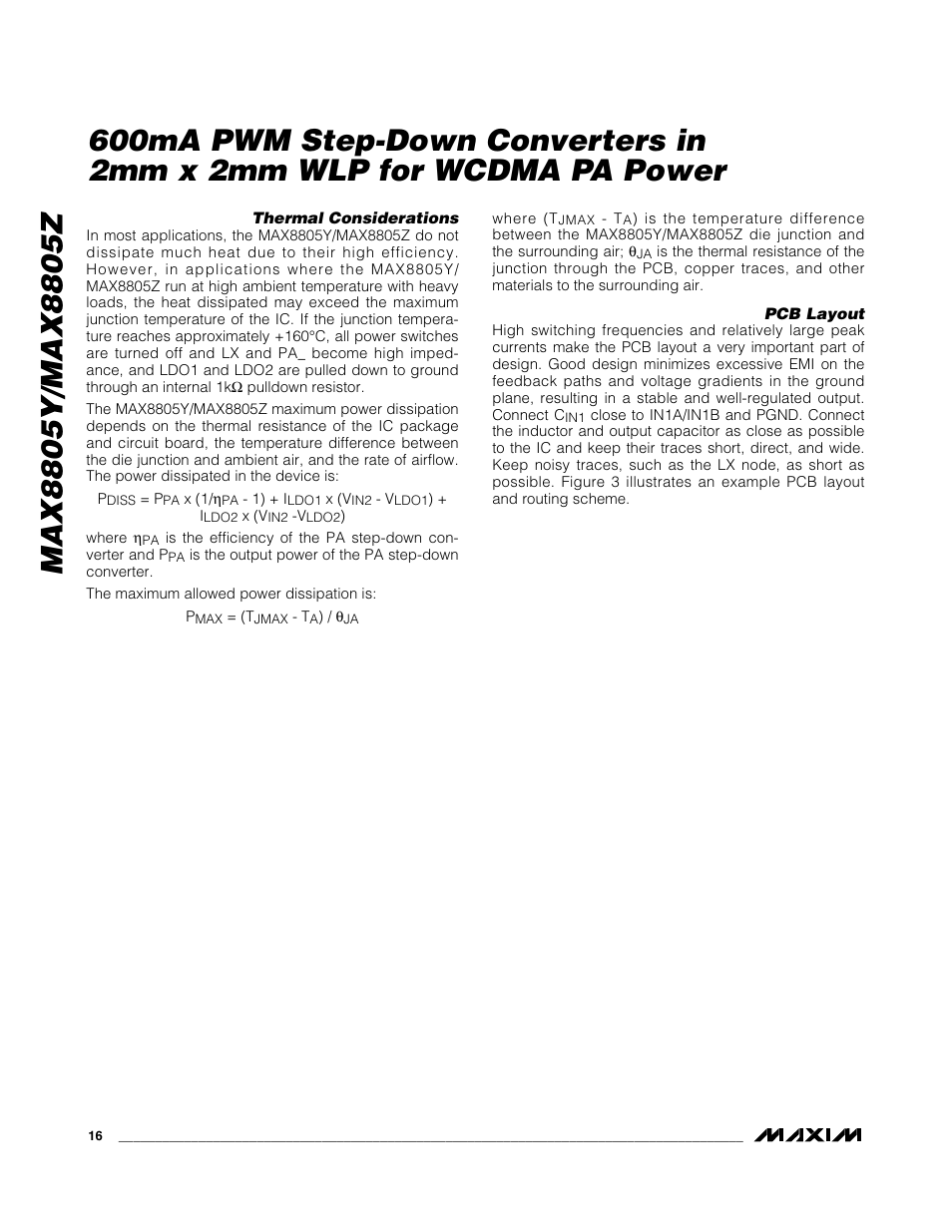 Rainbow Electronics MAX8805Z User Manual | Page 16 / 21