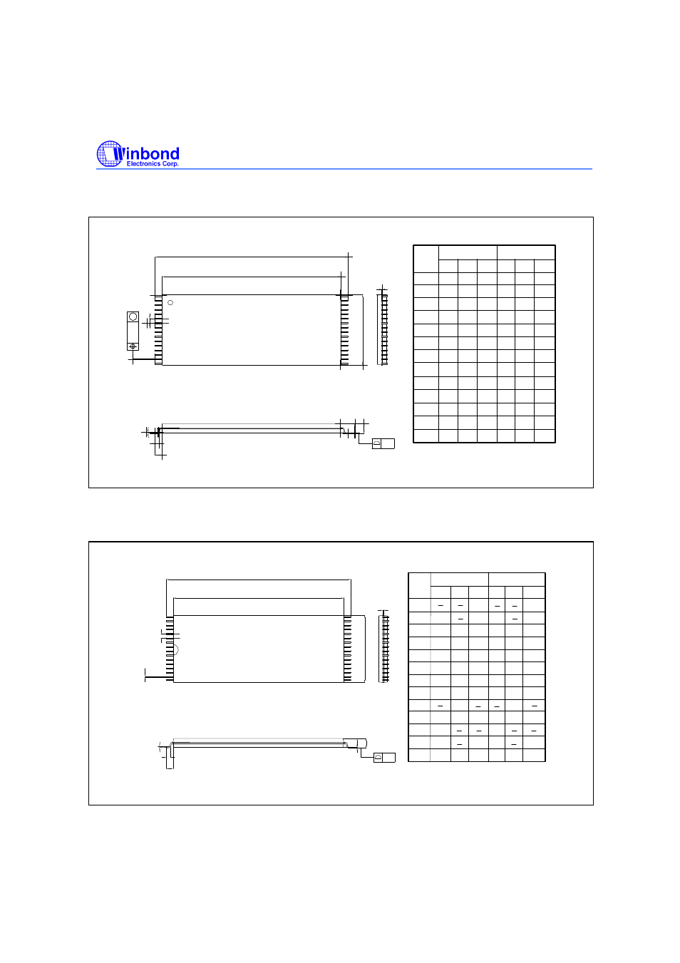 Preliminary w24l11, Pin standard type one tsop, Pin small type one tsop | Package dimensions, continued | Rainbow Electronics W24L11 User Manual | Page 10 / 11