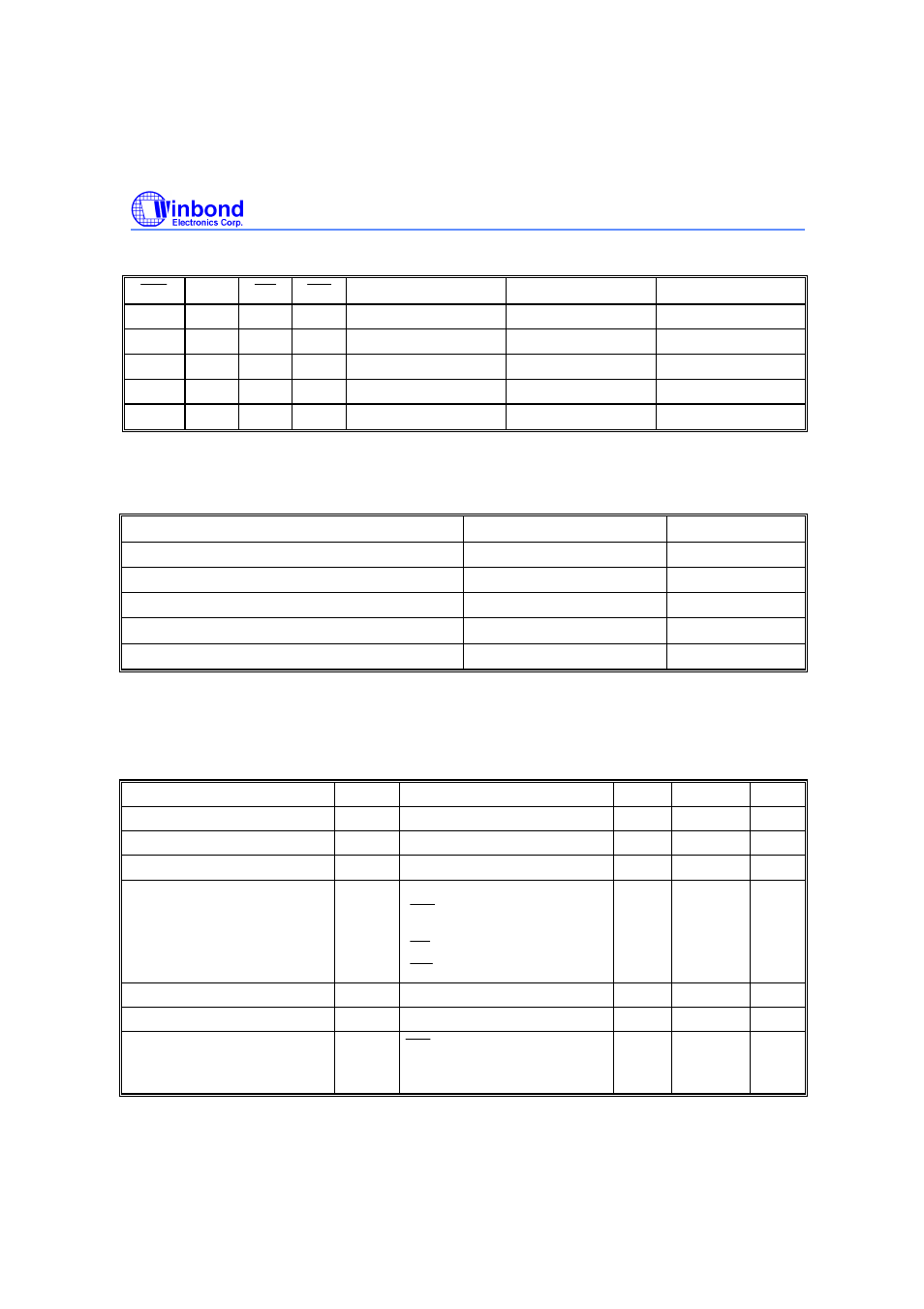 Preliminary w24l11, Truth table, Dc characteristics | Rainbow Electronics W24L11 User Manual | Page 2 / 11