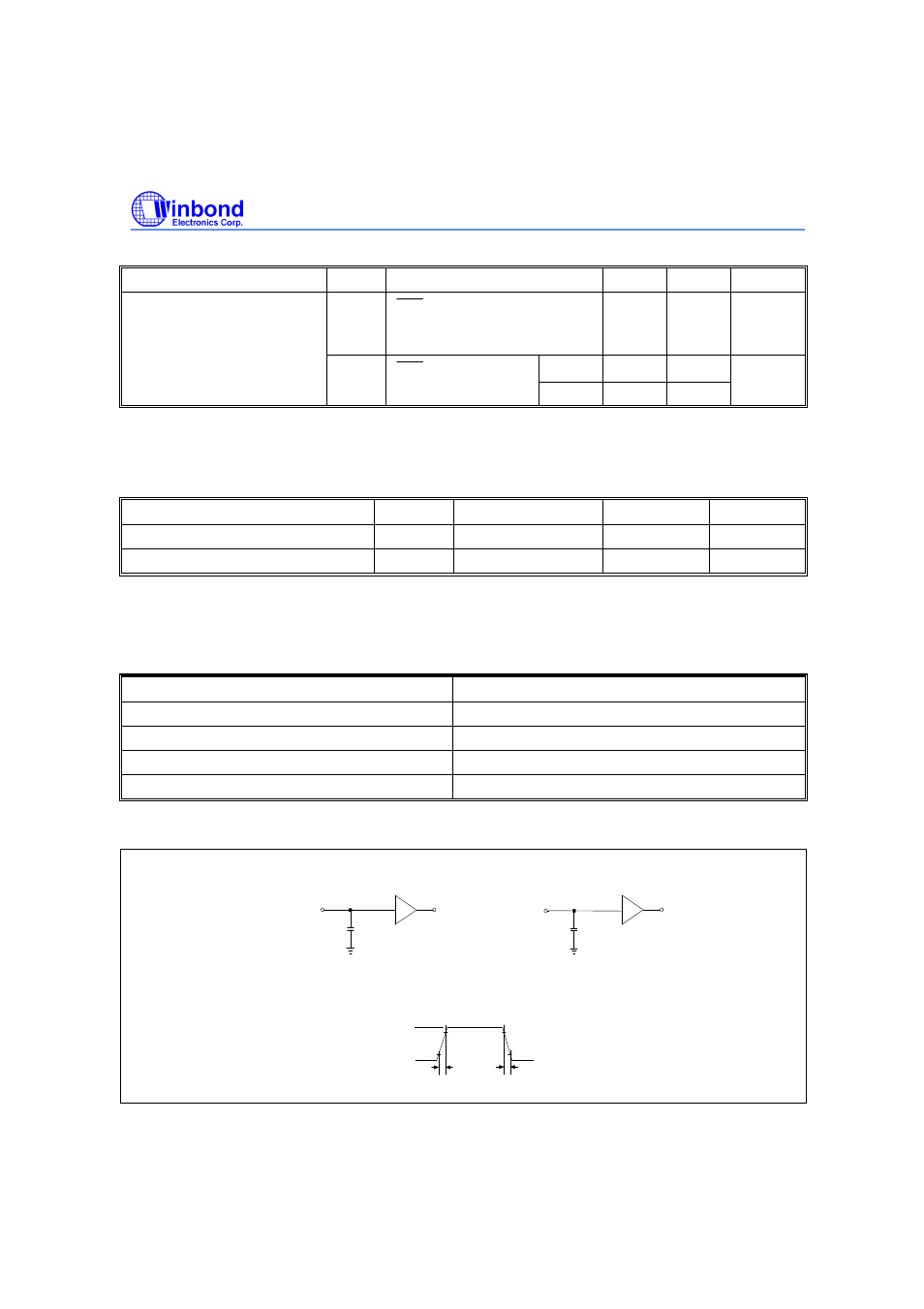 Preliminary w24l11, Capacitance, Ac characteristics | Rainbow Electronics W24L11 User Manual | Page 3 / 11