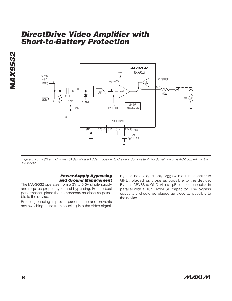 Power-supply bypassing and ground management | Rainbow Electronics MAX9532 User Manual | Page 10 / 12