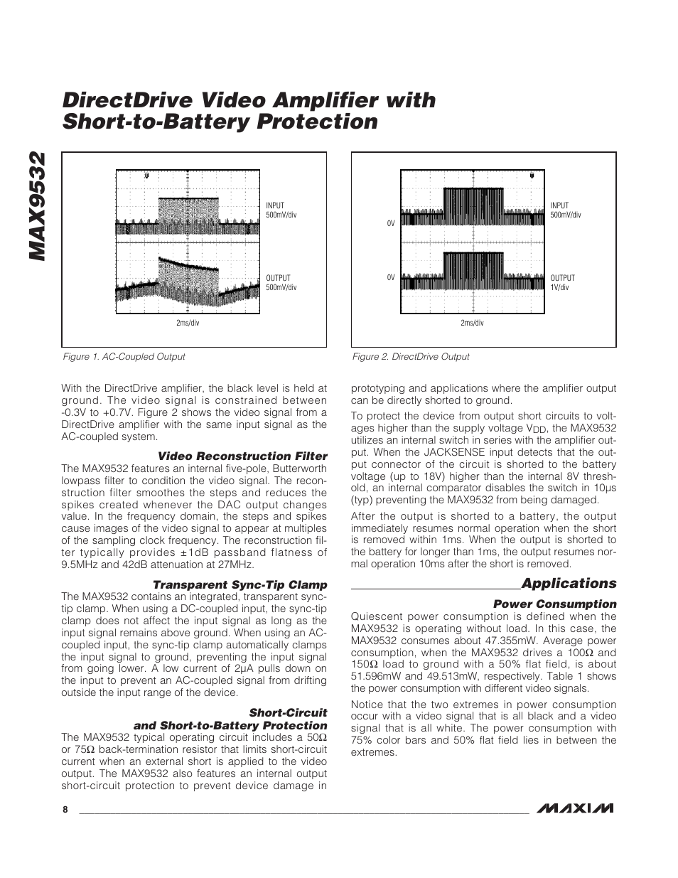 Max9532, Applications | Rainbow Electronics MAX9532 User Manual | Page 8 / 12