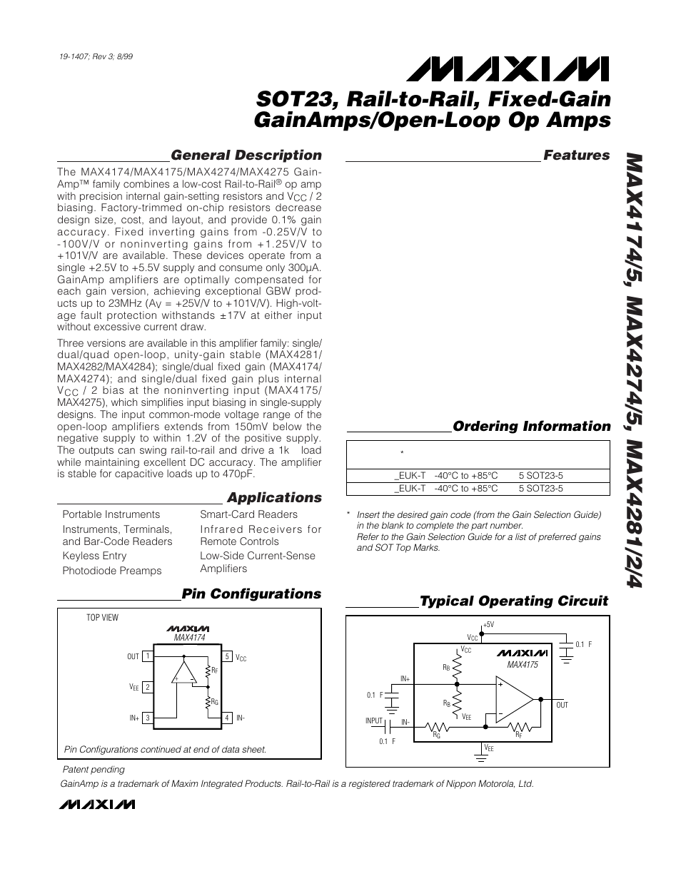 Rainbow Electronics MAX4284 User Manual | 20 pages