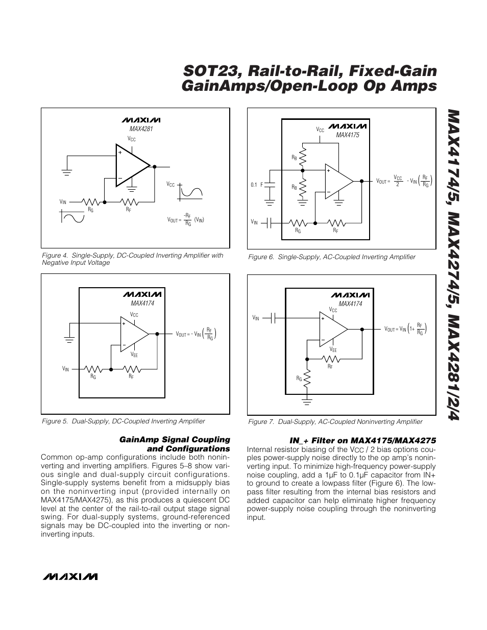 Gainamp signal coupling and configurations | Rainbow Electronics MAX4284 User Manual | Page 13 / 20