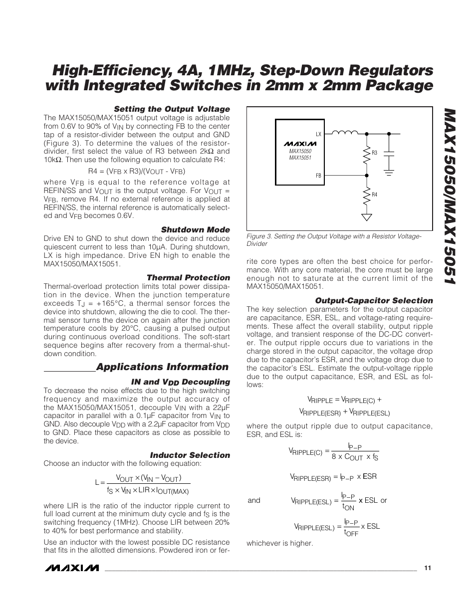 Applications information | Rainbow Electronics MAX15051 User Manual | Page 11 / 15