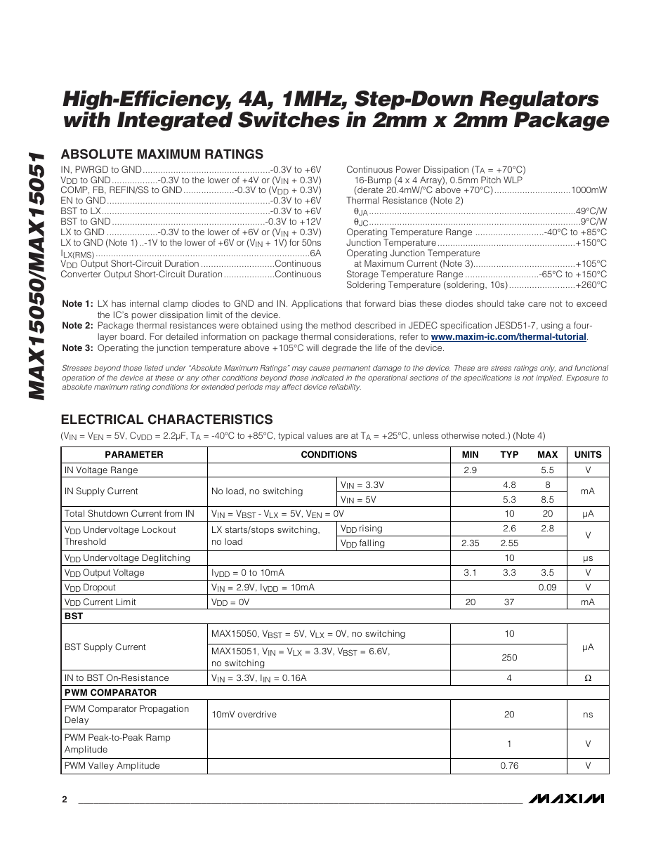 Rainbow Electronics MAX15051 User Manual | Page 2 / 15