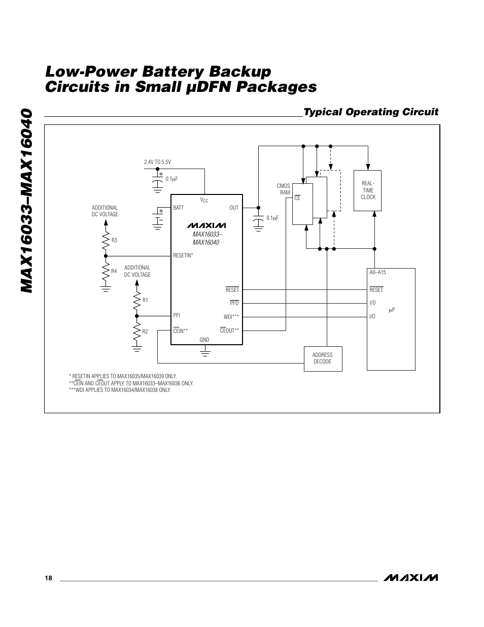 Typical operating circuit | Rainbow Electronics MAX16040 User Manual | Page 18 / 21