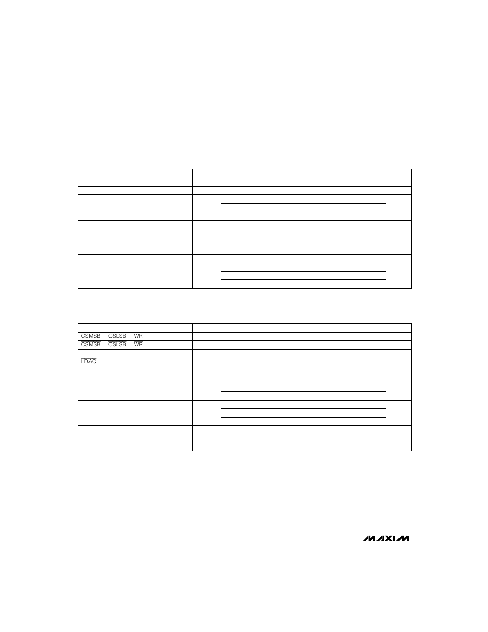 Timing characteristics (mx7534), Timing characteristics (mx7535) | Rainbow Electronics MX7535 User Manual | Page 4 / 16