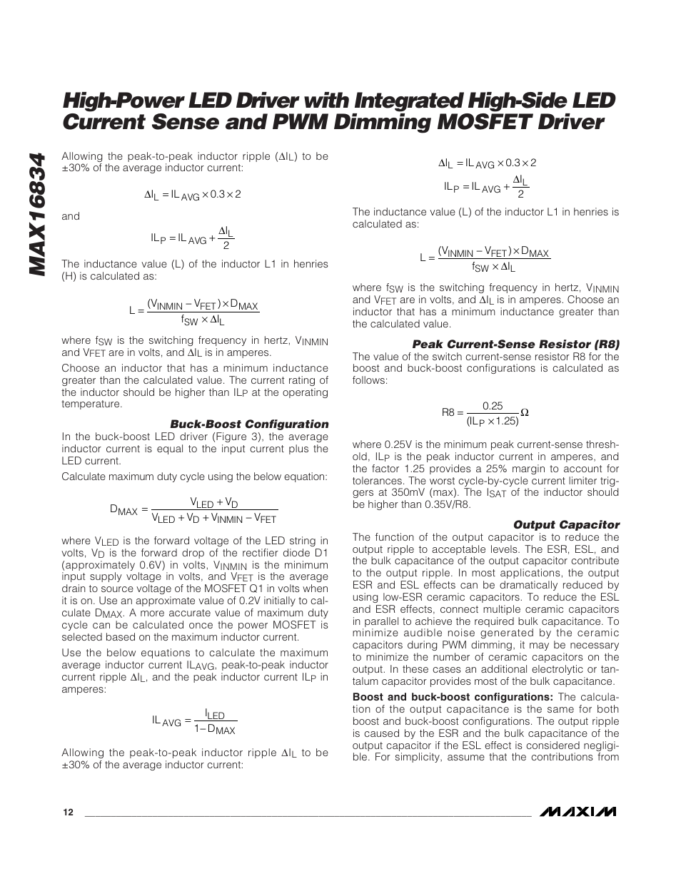 Rainbow Electronics MAX16834 User Manual | Page 12 / 22