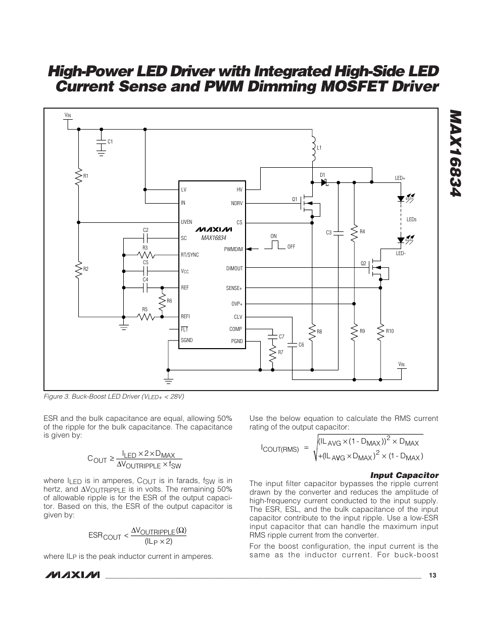 Rainbow Electronics MAX16834 User Manual | Page 13 / 22