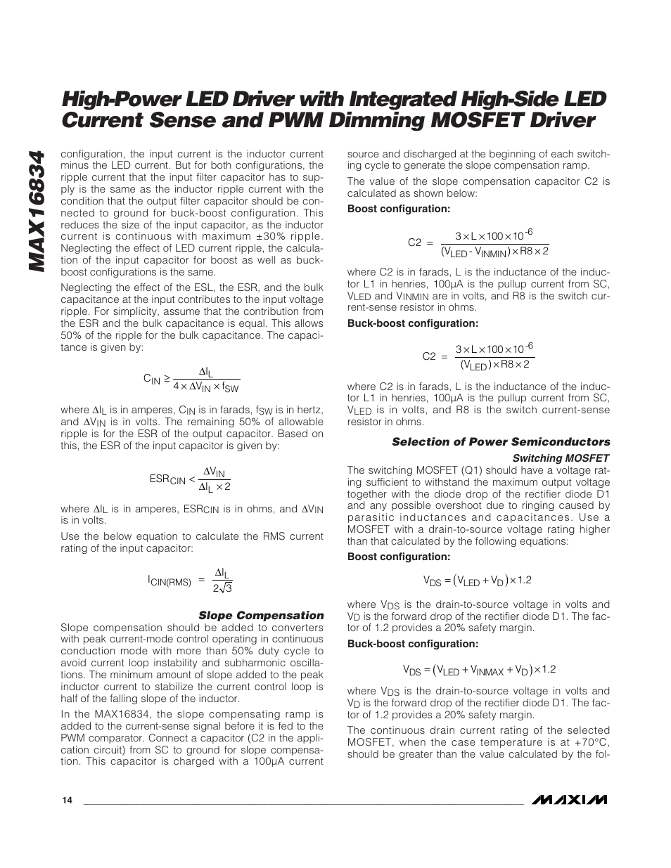 Rainbow Electronics MAX16834 User Manual | Page 14 / 22