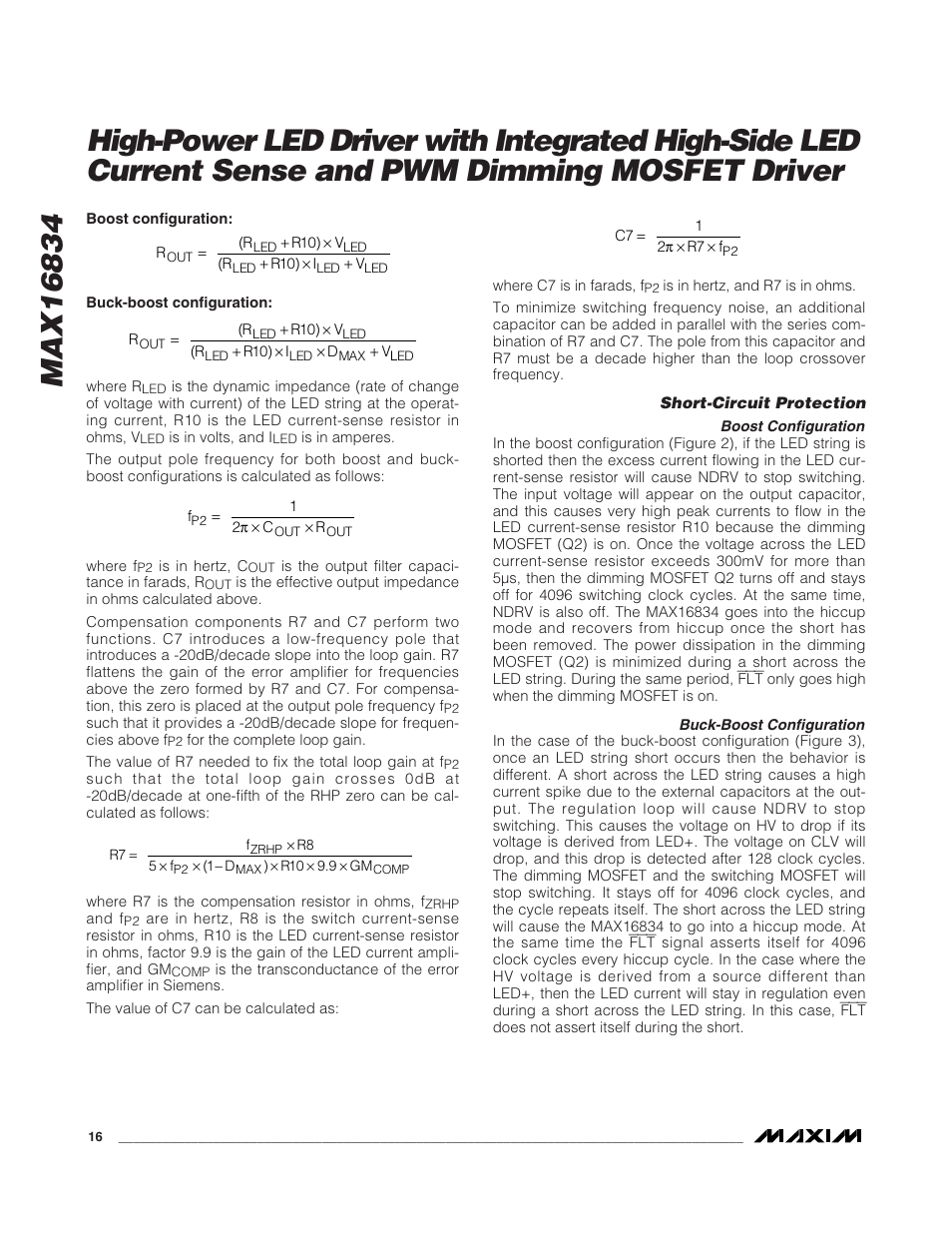 Rainbow Electronics MAX16834 User Manual | Page 16 / 22