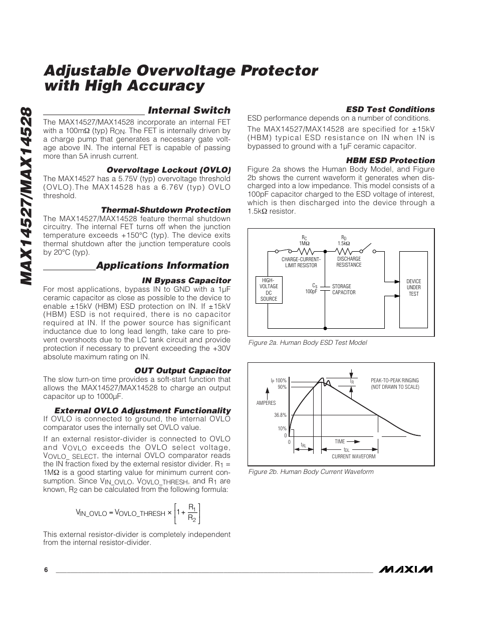 Internal switch, Applications information | Rainbow Electronics MAX14528 User Manual | Page 6 / 7