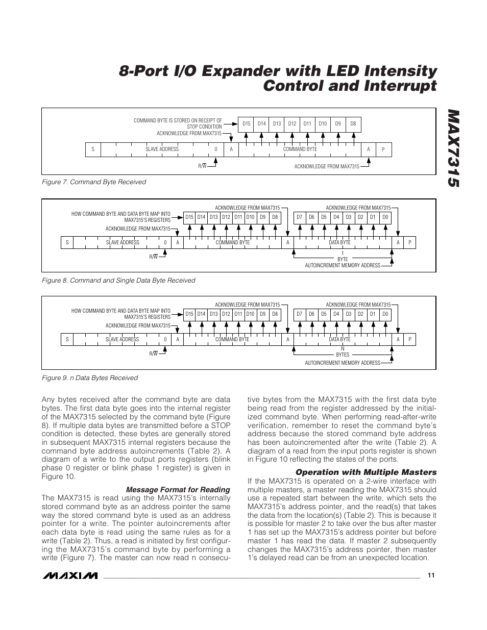 Operation with multiple masters | Rainbow Electronics MAX7315 User Manual | Page 11 / 27