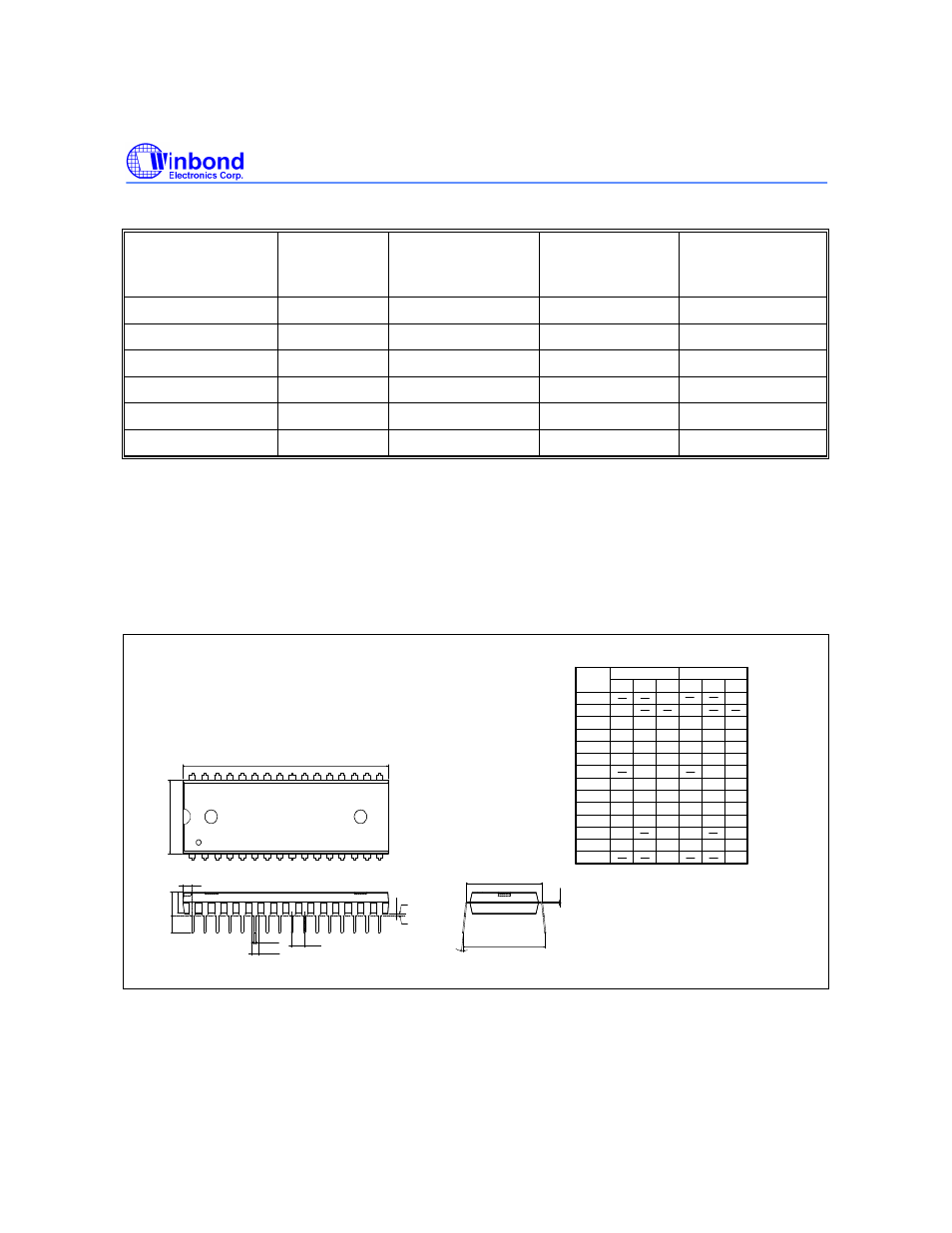 Ordering information, Package dimensions, Pin p-dip | Rainbow Electronics W27L010 User Manual | Page 12 / 14