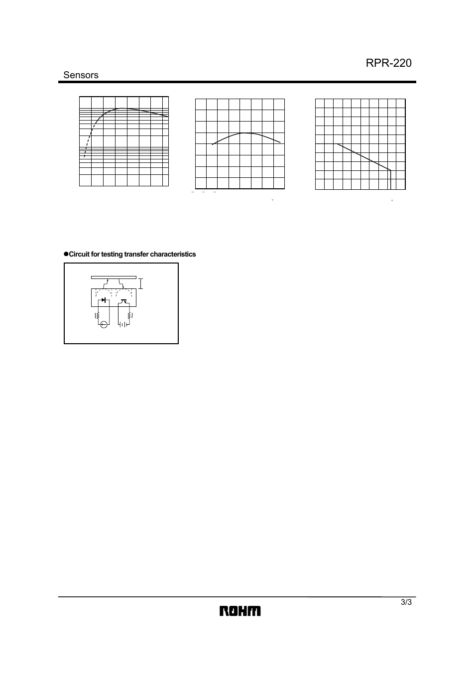 Rpr-220, Sensors, Circuit for testing transfer characteristics | Rainbow Electronics RPR-220 User Manual | Page 3 / 3
