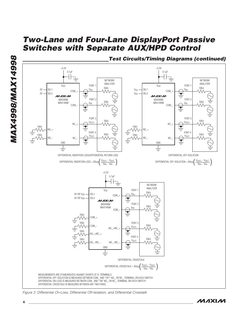 Test circuits/timing diagrams (continued) | Rainbow Electronics MAX14998 User Manual | Page 4 / 10