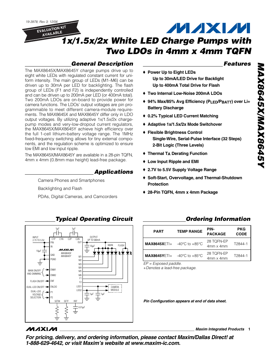 Rainbow Electronics MAX8645Y User Manual | 15 pages