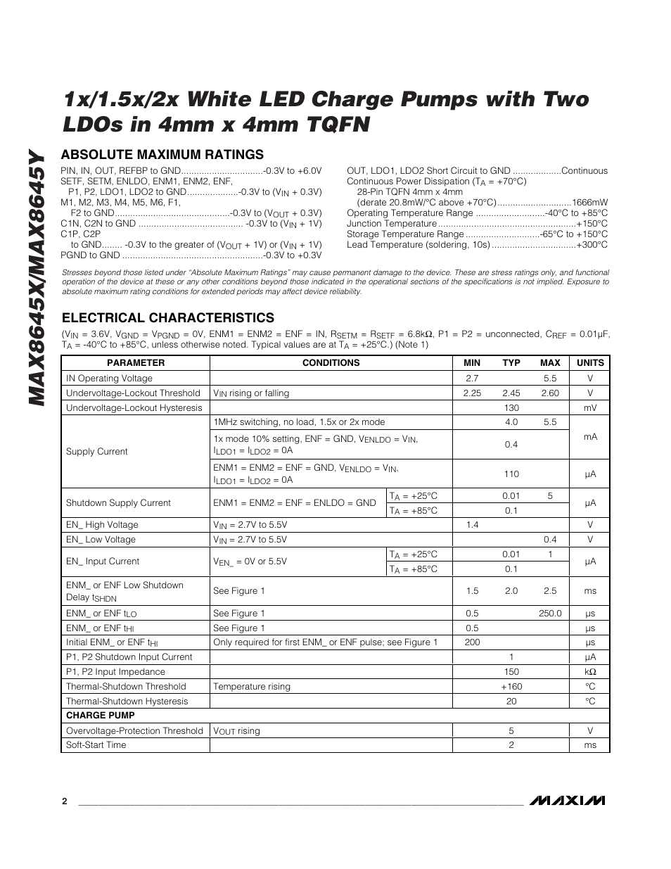 Rainbow Electronics MAX8645Y User Manual | Page 2 / 15