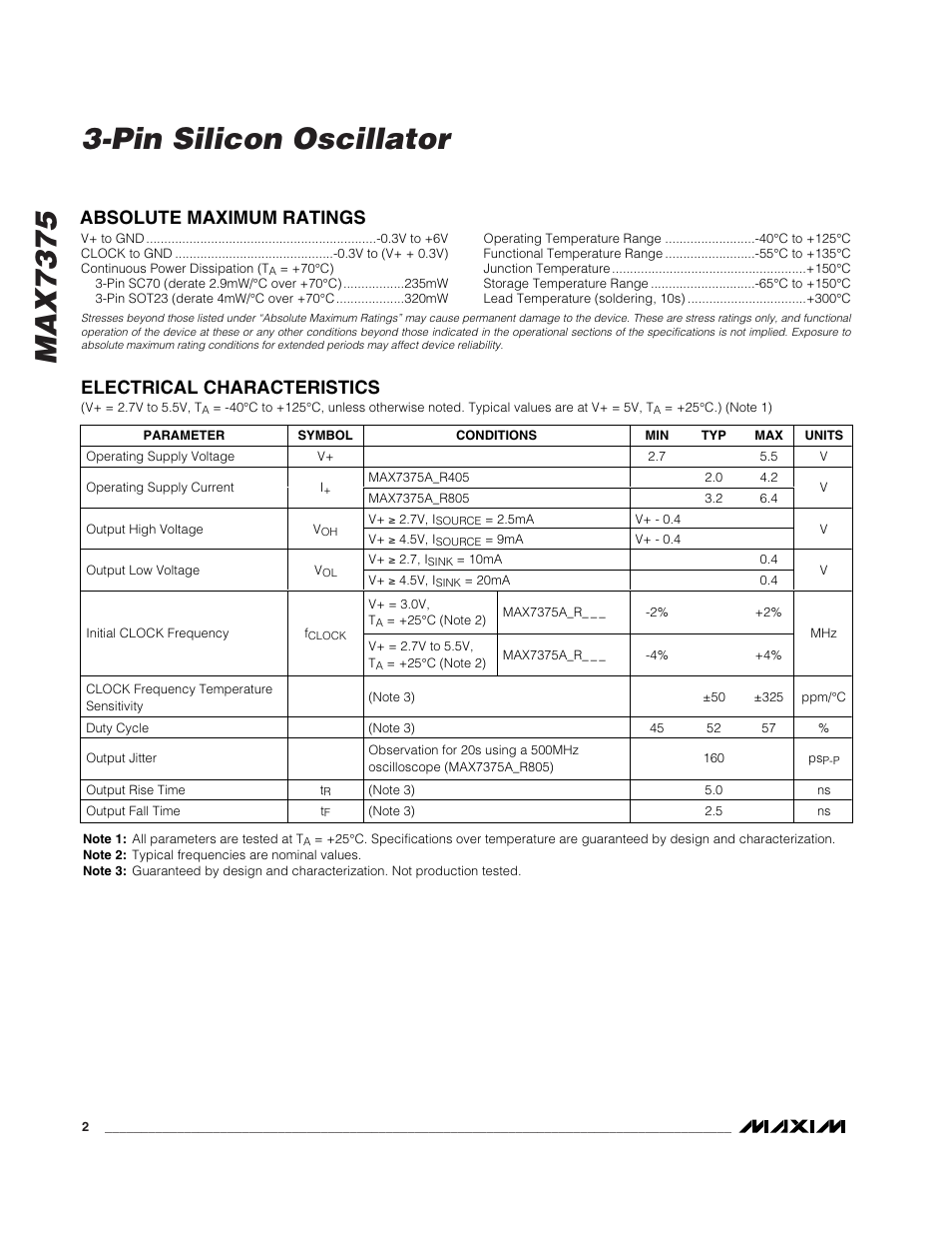Rainbow Electronics MAX7375 User Manual | Page 2 / 7