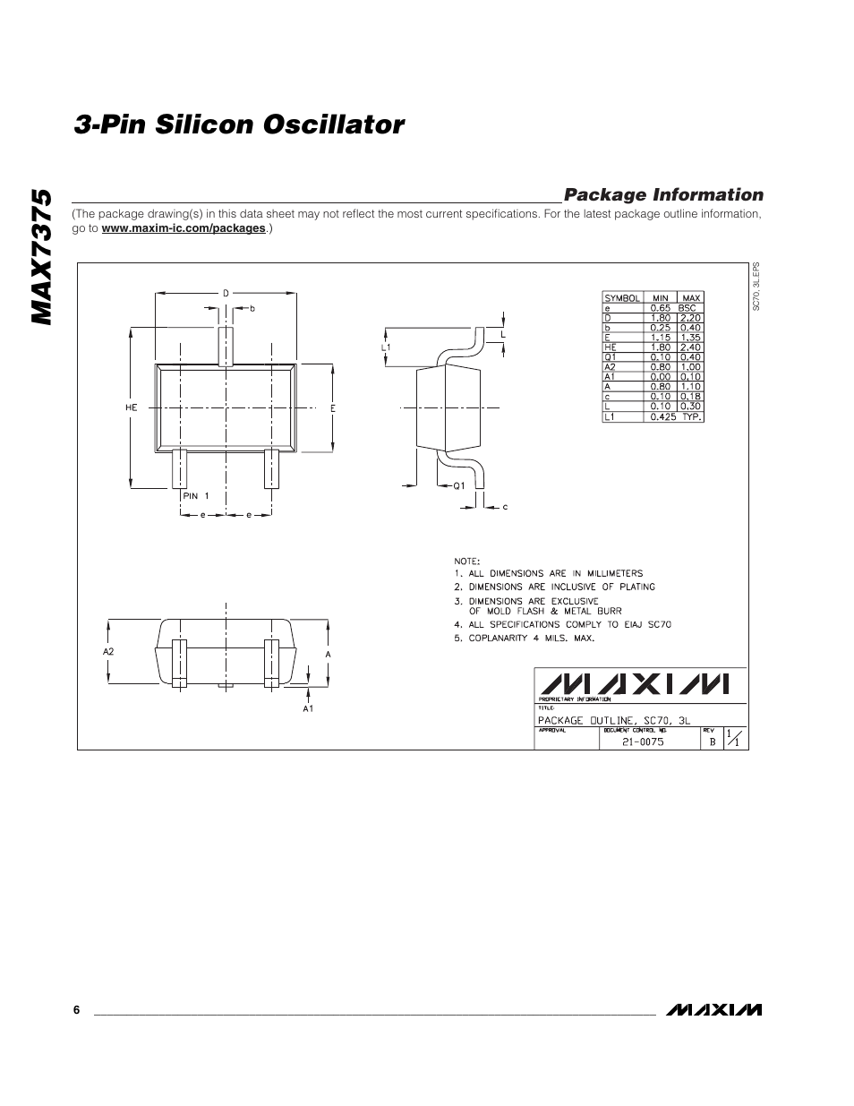 Rainbow Electronics MAX7375 User Manual | Page 6 / 7