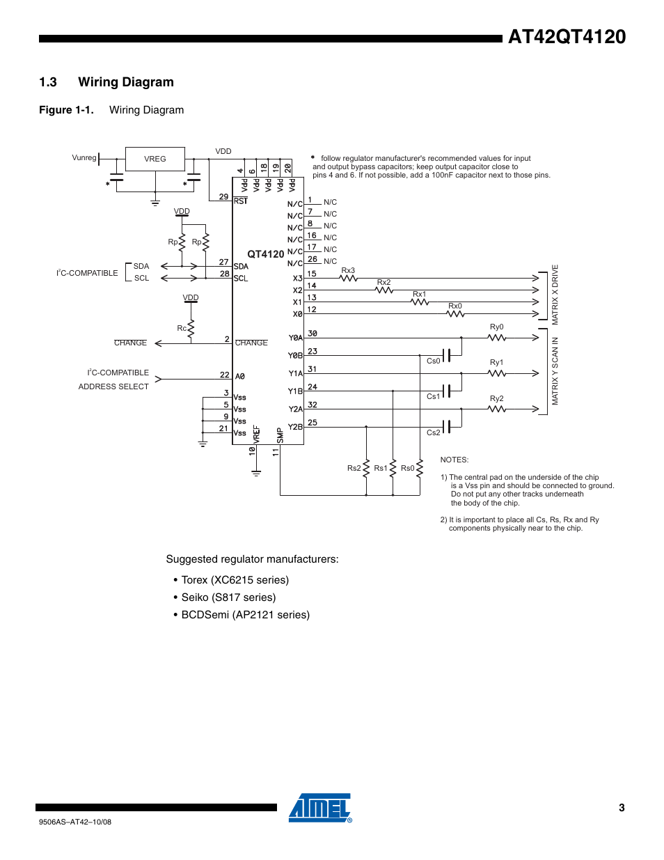 3 wiring diagram | Rainbow Electronics AT42QT4120 User Manual | Page 3 / 6